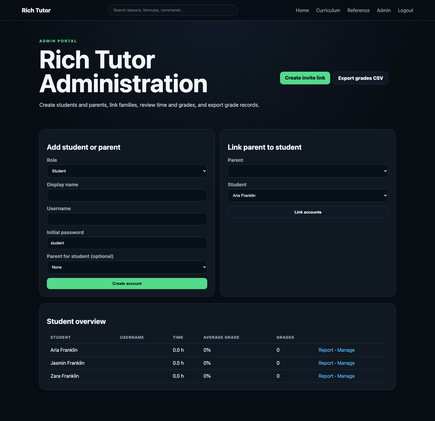Admin Dashboard
